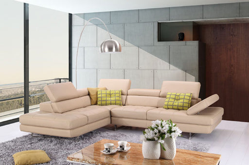 J&M Furniture - A761 Slate Peanut Italian Leather LAF Sectional - 1785523-LHFC