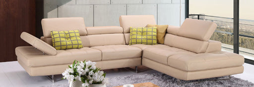 J&M Furniture - A761 Slate Peanut Italian Leather RAF Sectional - 1785523-RHFC