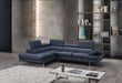 J&M Furniture - A761 Italian Leather Sectional Blue In Left Hand Facing - 178553-LHFC - GreatFurnitureDeal
