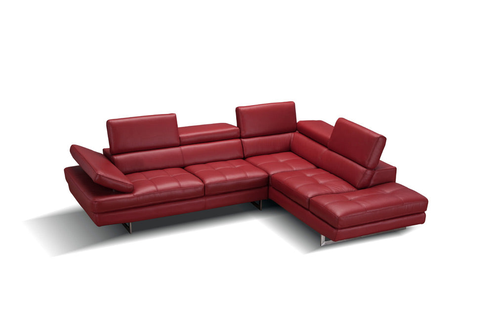 J&M Furniture - A761 Italian Leather Sectional Red In Right hand Facing - 178554-RHFC