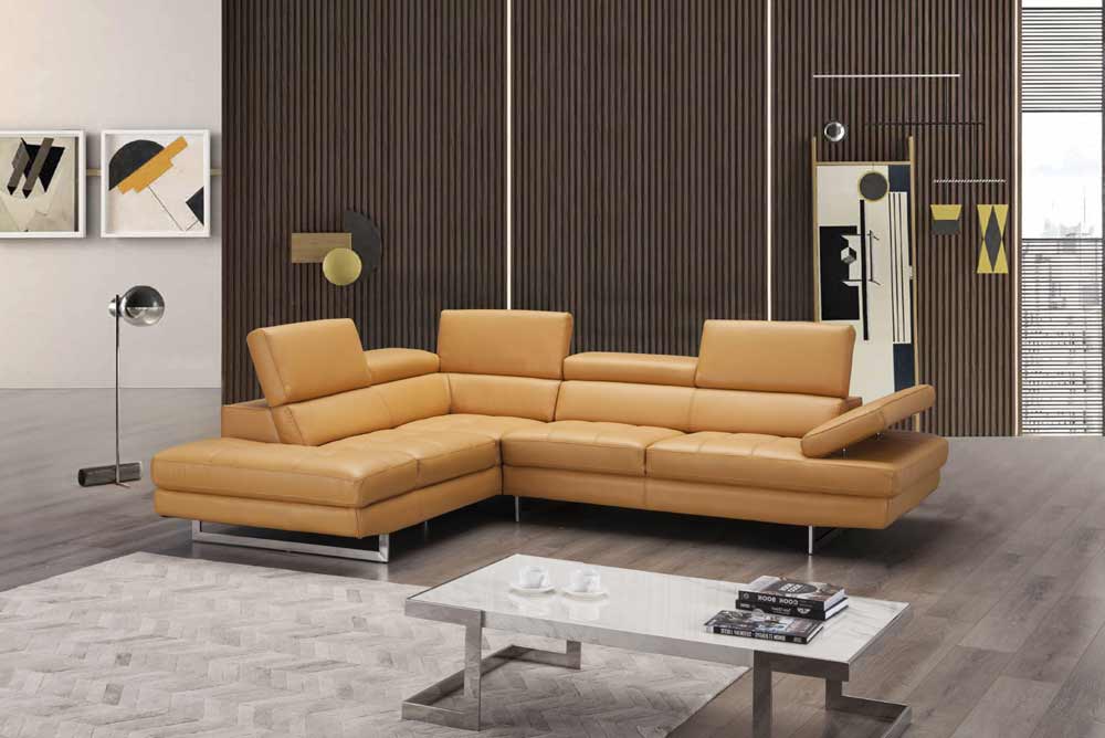 J&M Furniture - A761 Italian Leather Sectional Freesia In Left Hand Facing - 178555-LHFC - GreatFurnitureDeal