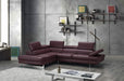 J&M Furniture - A761 Italian Leather Sectional Maroon In Left Hand Facing - 178556-LHFC - GreatFurnitureDeal