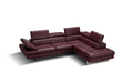 J&M Furniture - A761 Italian Leather Sectional Maroon In Right Hand Facing - 178556-RHFC - GreatFurnitureDeal
