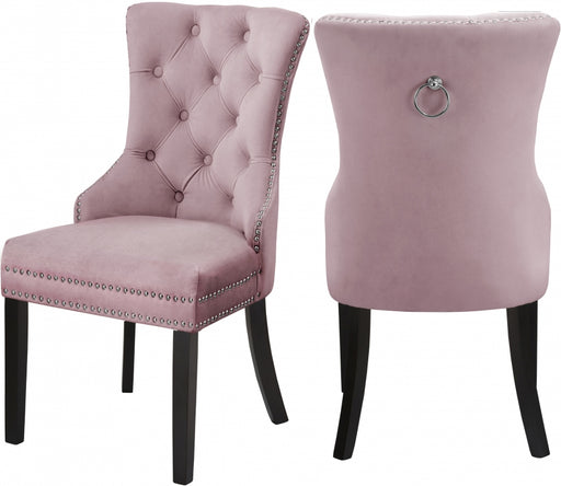 Meridian Furniture - Nikki Dining Chair in Pink (Set Of 2) - 740Pink-C - GreatFurnitureDeal