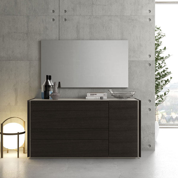 J&M Furniture - Porto Natural Light Grey Lacquer Dresser and Mirror - 17867-DM