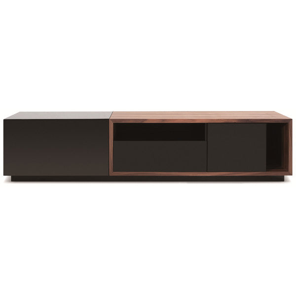 J&M Furniture - TV Stand 047 in Black High Gloss & Walnut - 17875