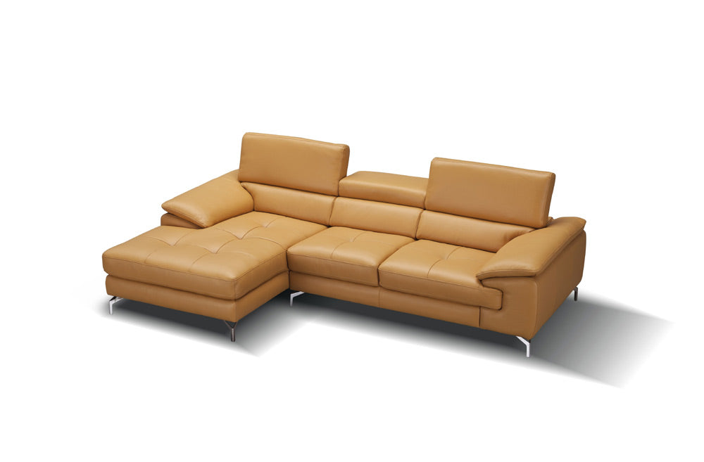 J&M Furniture - A973B Italian Leather Mini Sectional Left Facing Chaise in Freesia - 179064-LHFC