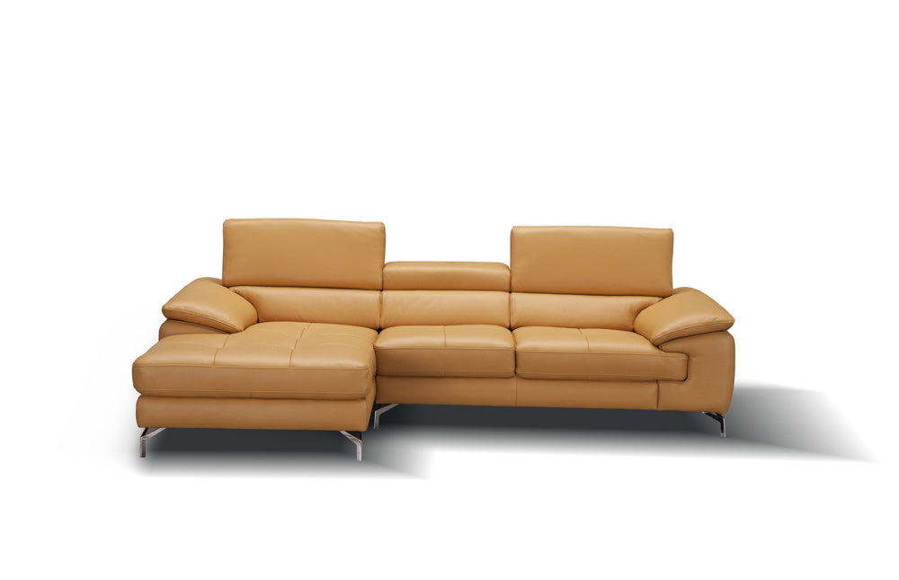 J&M Furniture - A973B Italian Leather Mini Sectional Left Facing Chaise in Freesia - 179064-LHFC - GreatFurnitureDeal