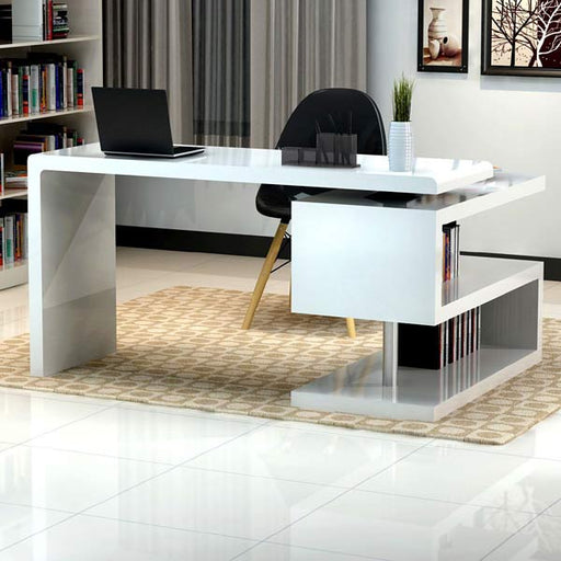 J&M Furniture - 19" Modern Office Desk in White - 17914