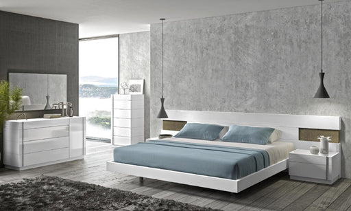J&M Furniture - Amora Natural White Lacquer Queen Platform Bed - 17869-Q - GreatFurnitureDeal