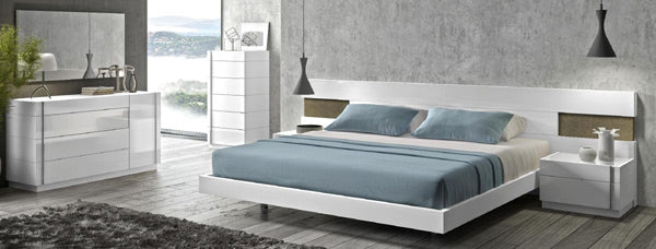 J&M Furniture - Amora Natural White Lacquer 5 Piece Eastern King Platform Bedroom Set - 17869-K-5SET