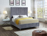 Meridian Furniture - Candace Velvet King Bed in Grey - CandaceGrey-K - GreatFurnitureDeal