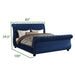 GFD Home - Kendall King 5-N Pc Tufted Upholstery Vanity Bedroom Set Made With Wood In Blue - GreatFurnitureDeal