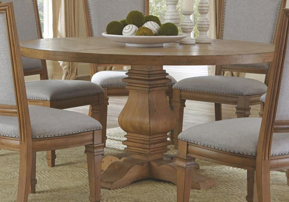 Coaster Furniture - Florence Round Pedestal Dining Table Rustic Smoke - 180200