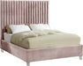 Meridian Furniture - Candace Velvet King Bed in Pink - CandacePink-K - GreatFurnitureDeal