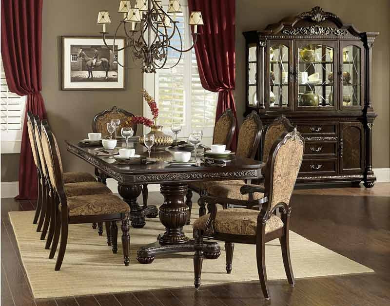 Homelegance - Russian Hill Warm Cherry 7 Piece Extendable Dining Room Set - 1808-112-7 - GreatFurnitureDeal