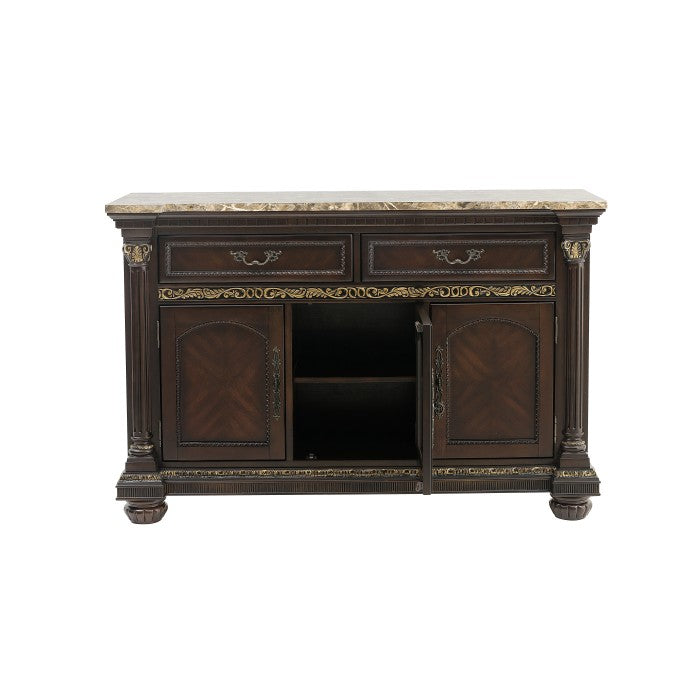 Homelegance - Russian Hill Server with Faux Marble Top in Cherry - 1808-40 - GreatFurnitureDeal