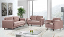 Meridian Furniture - Emily Velvet Loveseat in Pink - 625Pink-L - GreatFurnitureDeal