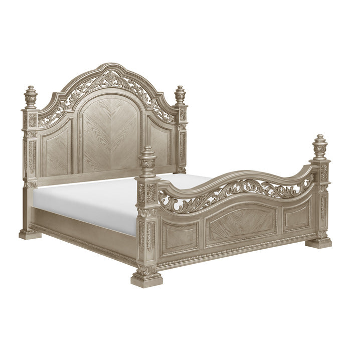 Homelegance - Catalonia Queen Bed in Platinum Gold - 1824PG-1