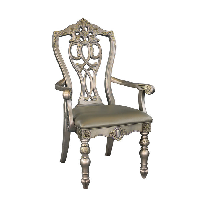 Homelegance - Catalonia Platinum Gold Arm Chair (Set of 2) - 1824PGA - GreatFurnitureDeal