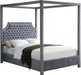 Meridian Furniture - Rowan Velvet King Bed in Grey - RowanGrey-K - GreatFurnitureDeal