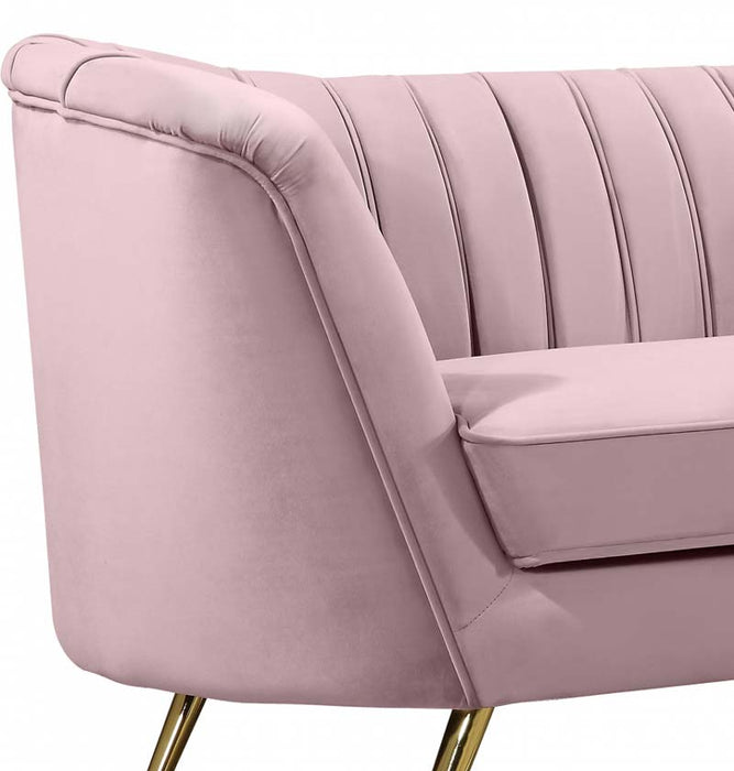 Meridian Furniture - Margo 3 Piece Living Room Set in Pink -  622Pink-S-3SET - GreatFurnitureDeal