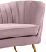 Meridian Furniture - Margo Velvet Loveseat in Pink - 622Pink-L - GreatFurnitureDeal