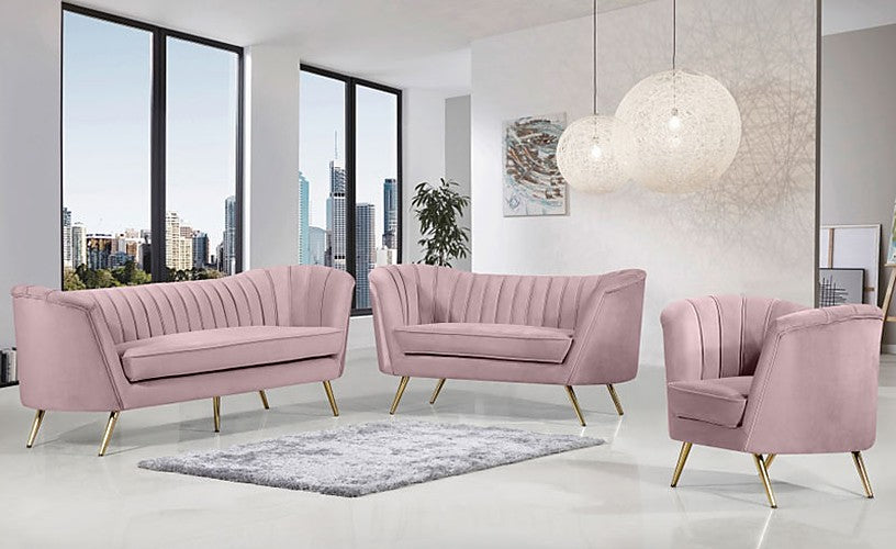 Meridian Furniture - Margo Velvet Chair in Pink - 622Pink-C - GreatFurnitureDeal