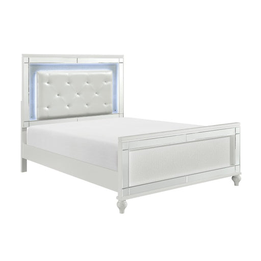 Homelegance - Alonza Bright White 4 Piece Eastern King Bedroom Set with LED Lighting - 1845KLED-1EK-4 - GreatFurnitureDeal