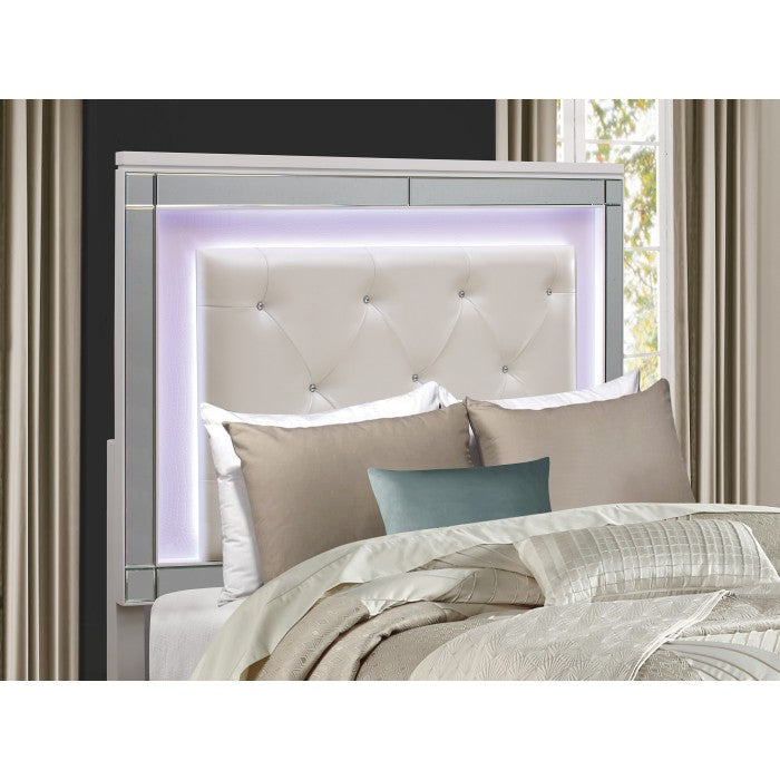 Homelegance - Alonza Bright White Queen Bed with LED Lighting - 1845LED-1 - GreatFurnitureDeal