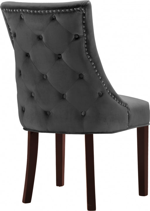 Meridian Furniture - Hannah Velvet Dining Chair Set of 2 in Grey - 774Grey-C - GreatFurnitureDeal