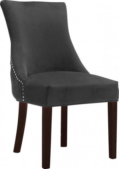 Meridian Furniture - Hannah Velvet Dining Chair Set of 2 in Grey - 774Grey-C