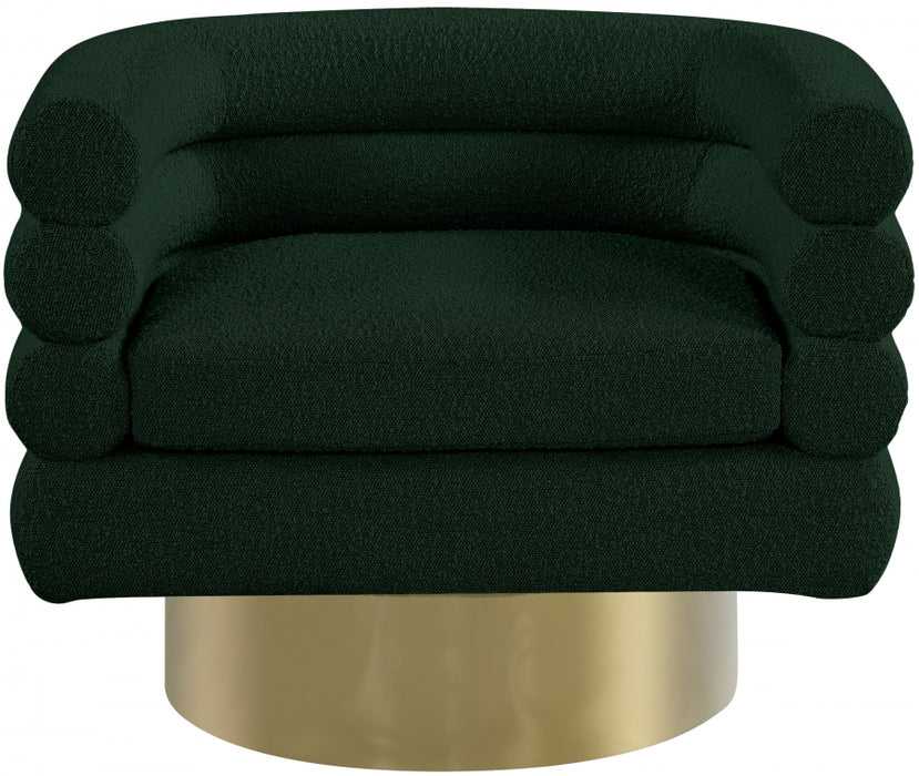 Meridian Furniture - Tessa Boucle Fabric Accent Chair in Green - 544Green - GreatFurnitureDeal