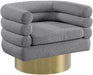 Meridian Furniture - Tessa Boucle Fabric Accent Chair in Grey - 544Grey - GreatFurnitureDeal