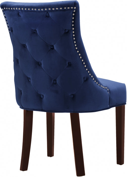 Meridian Furniture - Hannah Velvet Dining Chair Set of 2 in Navy - 774Navy-C