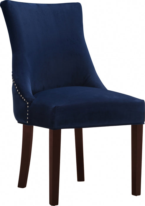 Meridian Furniture - Hannah Velvet Dining Chair Set of 2 in Navy - 774Navy-C - GreatFurnitureDeal
