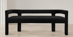Meridian Furniture - Athena Boucle Fabric Bench in Black - 865Black - GreatFurnitureDeal