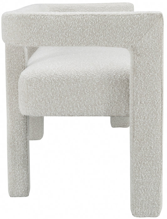 Meridian Furniture - Athena Boucle Fabric Bench in Cream - 865Cream