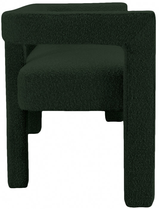 Meridian Furniture - Athena Boucle Fabric Bench in Green - 865Green - GreatFurnitureDeal