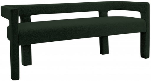 Meridian Furniture - Athena Boucle Fabric Bench in Green - 865Green - GreatFurnitureDeal