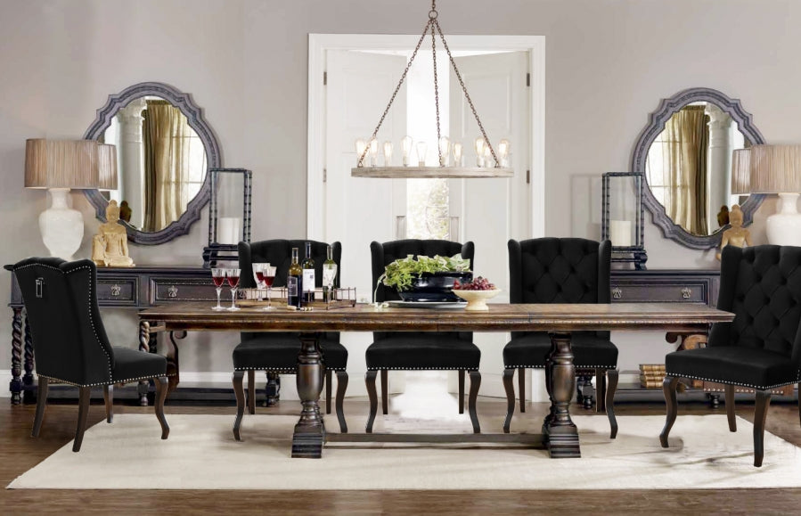 Meridian Furniture - Suri Velvet Dining Chair Set of 2 in Black - 772Black-C - GreatFurnitureDeal