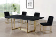 Meridian Furniture - Heidi Velvet Dining Chair Set of 2 in Black - 776Black-C - GreatFurnitureDeal
