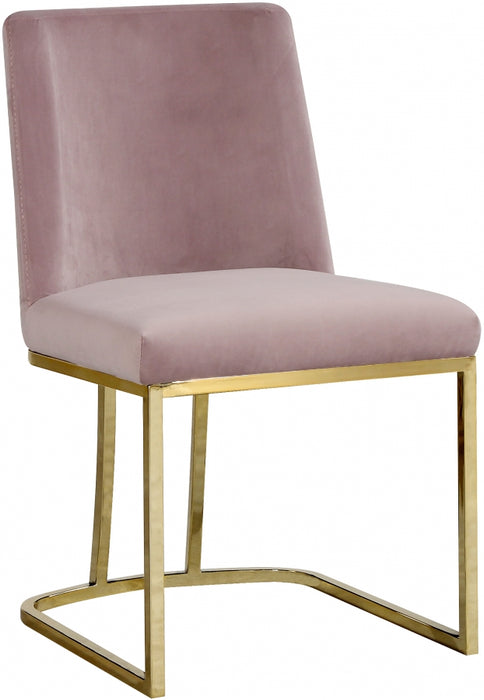 Meridian Furniture - Heidi Velvet Dining Chair Set of 2 in Pink - 776Pink-C - GreatFurnitureDeal