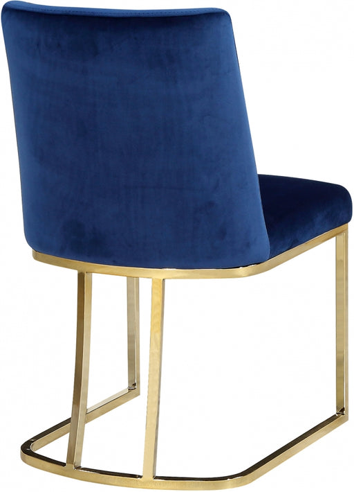 Meridian Furniture - Heidi Velvet Dining Chair Set of 2 in Navy - 776Navy-C - GreatFurnitureDeal
