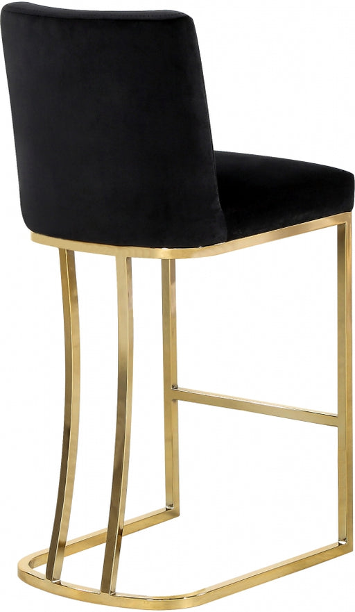 Meridian Furniture - Heidi Velvet Counter Stool Set of 2 in Black - 777Black-C - GreatFurnitureDeal