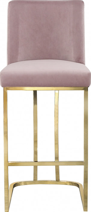 Meridian Furniture - Heidi Velvet Counter Stool Set of 2 in Pink - 777Pink-C - GreatFurnitureDeal
