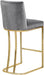 Meridian Furniture - Heidi Velvet Counter Stool Set of 2 in Grey - 777Grey-C - GreatFurnitureDeal