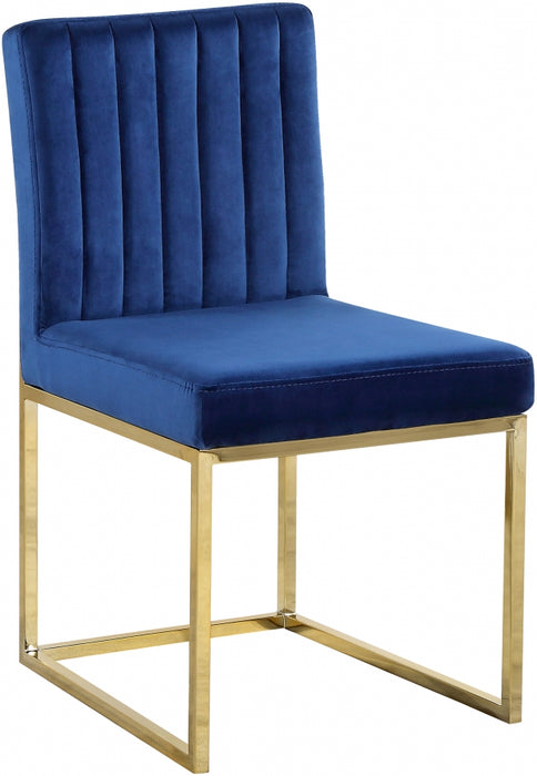 Meridian Furniture - Giselle Velvet Dining Chair Set of 2 in Navy - 778Navy-C - GreatFurnitureDeal