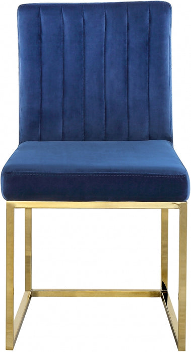 Meridian Furniture - Giselle Velvet Dining Chair Set of 2 in Navy - 778Navy-C - GreatFurnitureDeal