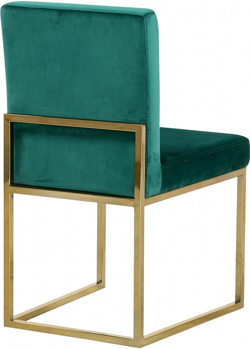 Meridian Furniture - Giselle Velvet Dining Chair Set of 2 in Green - 778Green-C - GreatFurnitureDeal